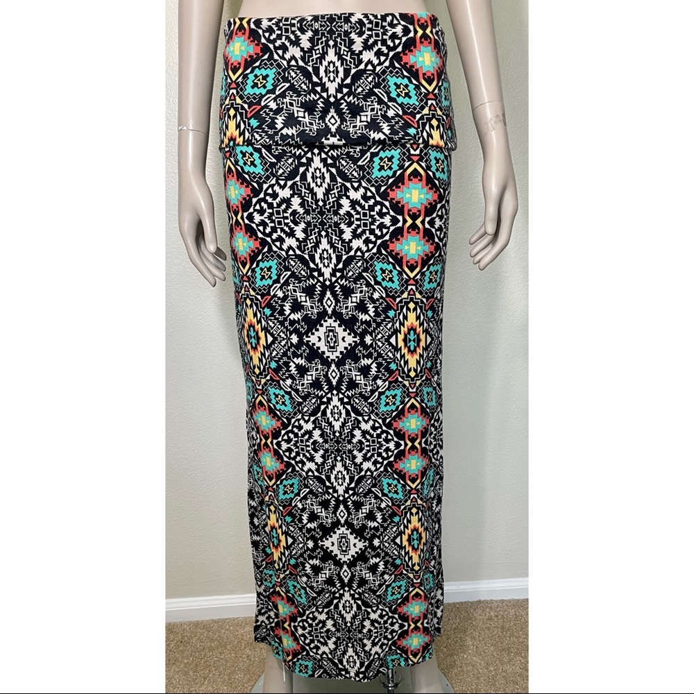 Charlotte Russe Tribal Print Boho Maxi Skirt